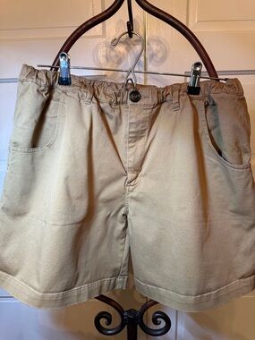 Bearskn Stretch Performance Hiking Shorts 2XL Elastic Waist Outdoor Khaki
